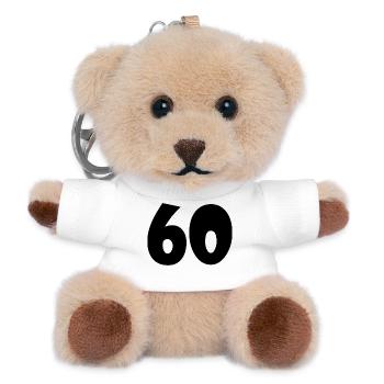 60. 60 JAHRE. 60-JÄHRIGES JUBILÄUM. 60. GEBURTSTAG. - Teddy Schlüsselanhänger - Weiß - Vorne