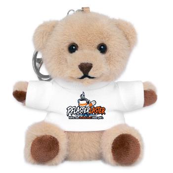 PflasterLaster Kaffee Motiv - Teddy Schlüsselanhänger - Weiß - Vorne