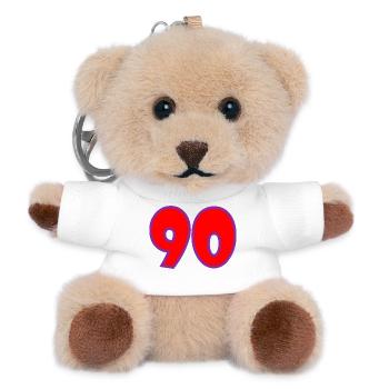 90. 90 JAHRE. 90-JÄHRIGES JUBILÄUM. 90-JÄHRIGES JUBILÄUM. - Teddy Schlüsselanhänger - Weiß - Vorne