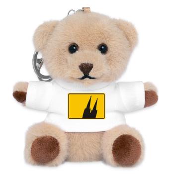 Kölner Dom Köln Ortsschild - Teddy Schlüsselanhänger - Weiß - Vorne