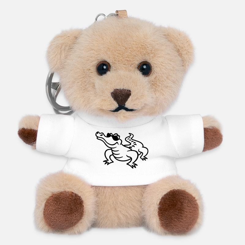 croco cool - Porte-clés ourson - blanc