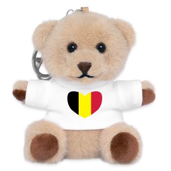 Ich liebe Belgien - Teddy Schlüsselanhänger - Weiß - Vorne