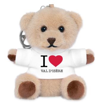 I LOVE VAL D'ISERE France Frankreich - Teddy Schlüsselanhänger - Weiß - Vorne