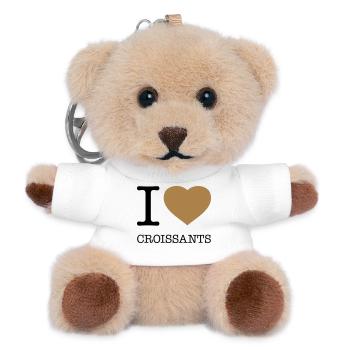 I LOVE CROISSANTS Frankreich Brötchen - Teddy Schlüsselanhänger - Weiß - Vorne