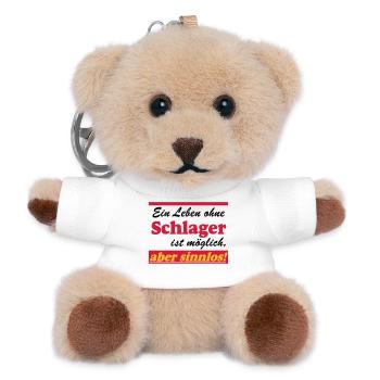 Schlager Party , Schlager Musik , aber sinnlos - Teddy Schlüsselanhänger - Weiß - Vorne