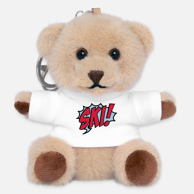 ski - Teddy Keyring - white