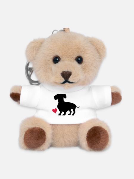 Dackel - Teddy Schlüsselanhänger - Weiß