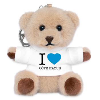 I LOVE COTE D’AZUR France Frankreich - Porte-clés ourson - blanc - Devant
