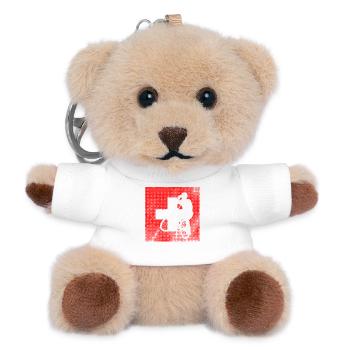 Radball | Flagge Schweiz - Teddy Schlüsselanhänger - Weiß - Vorne