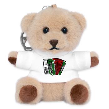 Abstraktes Akkordeon Design in Lebendigen Farben - Teddy Schlüsselanhänger - Weiß - Vorne