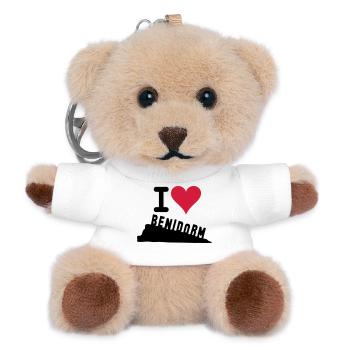 Crimson Heart Love Typography - Teddy Keyring - white - Front