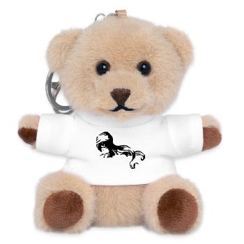 Mann, Wüstenblau, minimalistische schwarze Silhouette - Teddy Schlüsselanhänger - Weiß - Vorne