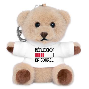 Réflexion en cours... - Porte-clés ourson - blanc - Devant