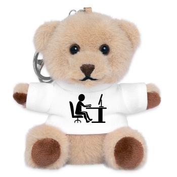 Icon Schreibtischarbeit / schwarz-weiß - Teddy Schlüsselanhänger - Weiß - Vorne