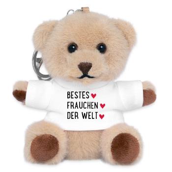 Bestes Frauchen der Welt - Teddy Schlüsselanhänger - Weiß - Vorne