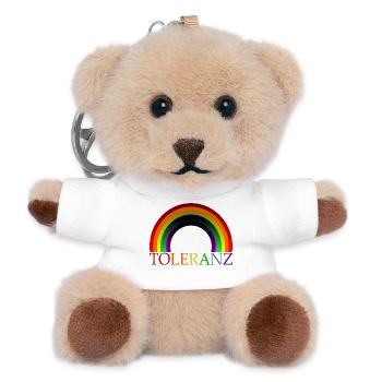 TOLERANZ REGENBOGENFAHNE DIVERSITÄT VIELFALT - Teddy Schlüsselanhänger - Weiß - Vorne