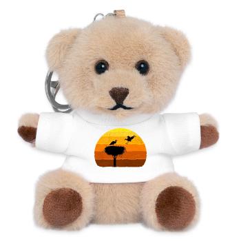Stork, Nest, Storks, Sunset Bird Flight - Teddy Keyring - white - Front