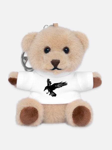 Raven Hugin - Teddy Keyring - white