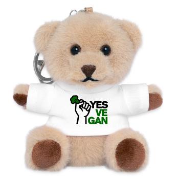 Veganer Vegetarisch Vegan Yes Ve gan Tierliebhaber - Teddy Schlüsselanhänger - Weiß - Vorne