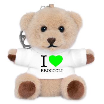 I LOVE BROCCOLI Broccoli Vegetables - Teddy Keyring - white - Front