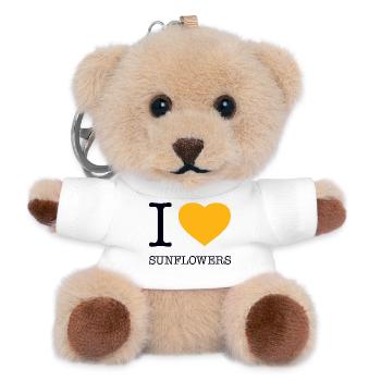 I LOVE SUNFLOWERS SUNFLOWER - Teddy Keyring - white - Front