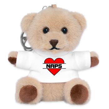 Herz, ich liebe Nickerchen - Teddy Schlüsselanhänger - Weiß - Vorne