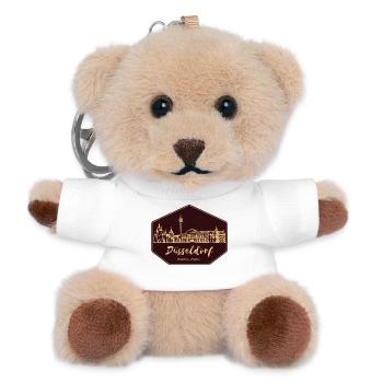 Düsseldorf Skyline Badge - Teddy Keyring - white - Front