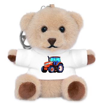 Traktor - Teddy Schlüsselanhänger - Weiß - Vorne