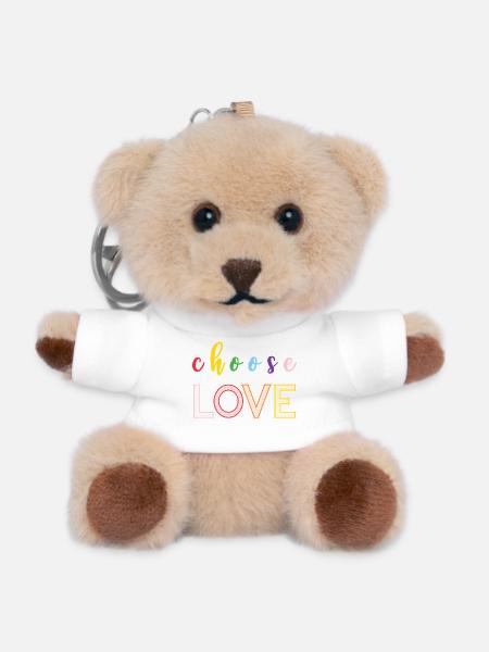 Pride Month - Liebe - Teddy Schlüsselanhänger - Weiß