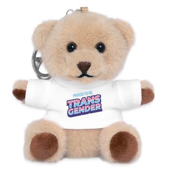 Pride Month - Proud To Be Transgender - Teddy Keyring - white - Front
