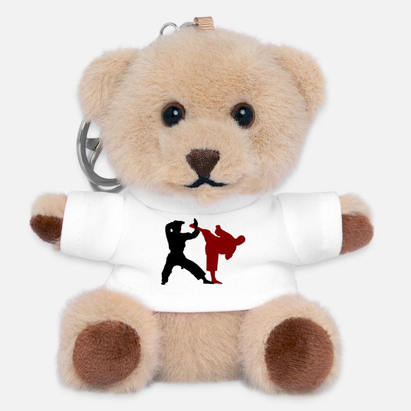 Kumite Karate - Porte-clés ourson - blanc