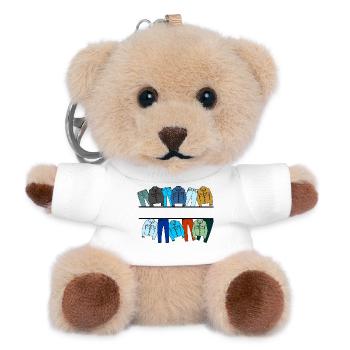 Jeansjacken und Jeans - Teddy Schlüsselanhänger - Weiß - Vorne
