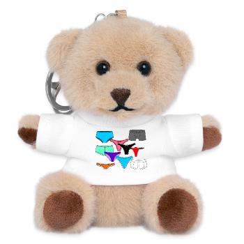 Dessous-Logo mit Slip und Unterhose - Teddy Schlüsselanhänger - Weiß - Vorne