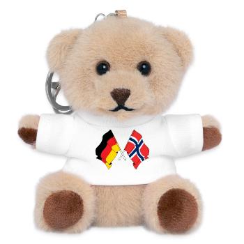 Flag of Germany and flag Norway - Teddy Keyring - white - Front