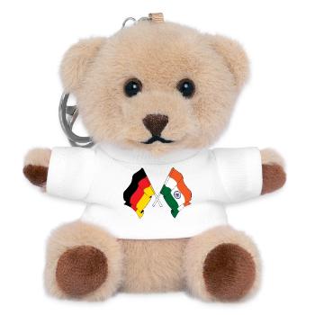 Flag of Germany and flag India - Teddy Keyring - white - Front
