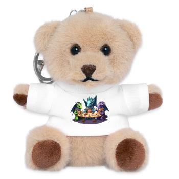 Rollenspielgruppe Aus Drachenwürfeln RPG Shirt - Teddy Schlüsselanhänger - Weiß - Vorne