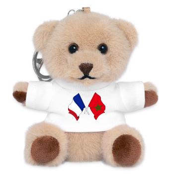 Flagge von Frankreich und Flagge von Marokko - Teddy Schlüsselanhänger - Weiß - Vorne