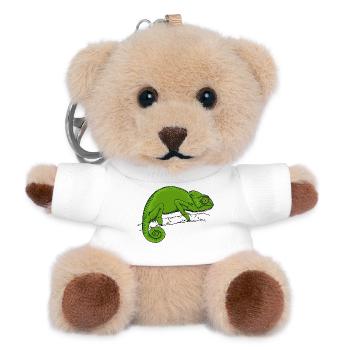 Chameleon green - Teddy Keyring - white - Front