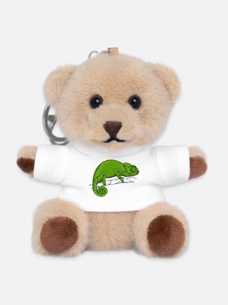 Chameleon green - Teddy Keyring - white
