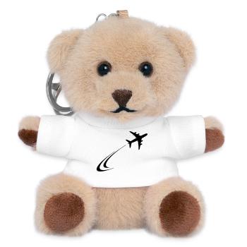 Flugzeug fliegt davon - Teddy Schlüsselanhänger - Weiß - Vorne