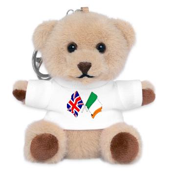 Flagge von England und Flagge von Irland - Teddy Schlüsselanhänger - Weiß - Vorne