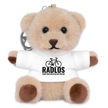 Fahrrad - Radlos sieht man mich so gut wie nie  - Teddy Schlüsselanhänger - Weiß - Vorne