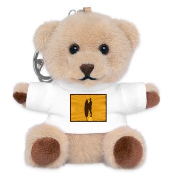 Surf Silhouette – Retro Wave Energy - Teddy Keyring - white - Front