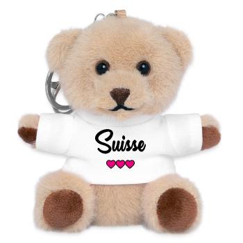 SCHWEIZ - Teddy Schlüsselanhänger - Weiß - Vorne
