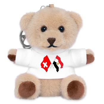 Flagge von Schweiz und Flagge Ägypten - Teddy Schlüsselanhänger - Weiß - Vorne