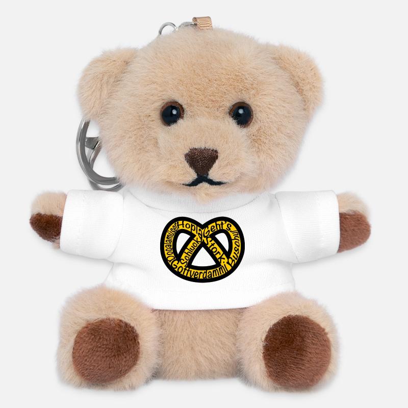 Bretzel Alsace Expression - Porte-clés ourson - blanc