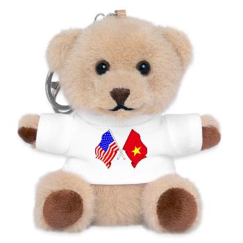 Flagge der USA und Flagge Vietnam - Teddy Schlüsselanhänger - Weiß - Vorne