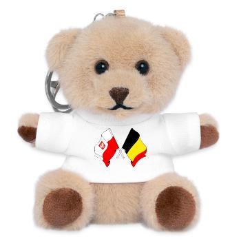 Flagge Polen, Flagge Belgien - Teddy Schlüsselanhänger - Weiß - Vorne