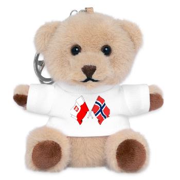 Flagge Polen und Flagge Norwegen - Teddy Schlüsselanhänger - Weiß - Vorne
