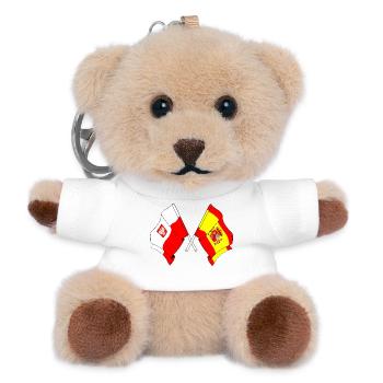 Flagge Polen, Flagge Spanien - Teddy Schlüsselanhänger - Weiß - Vorne